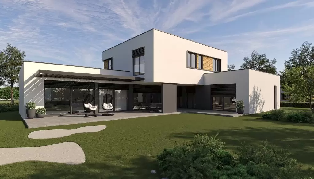 3D render eksterijera moderne vile – Axis Project