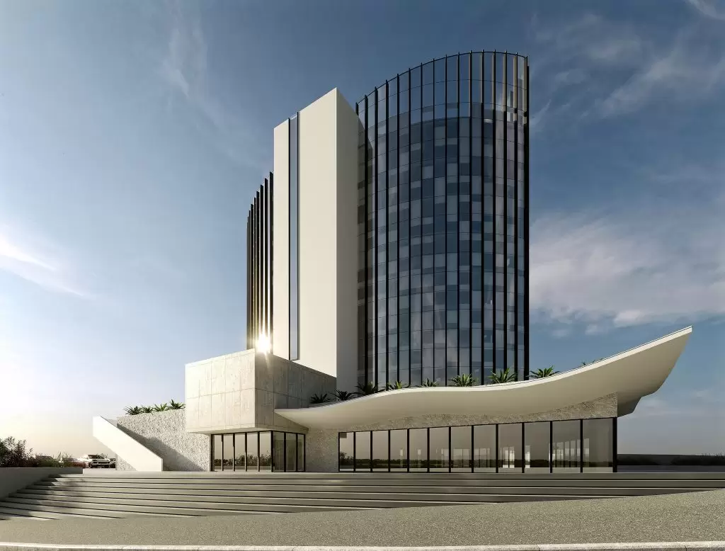 3D render eksterijera javne zgrade – Axis Project