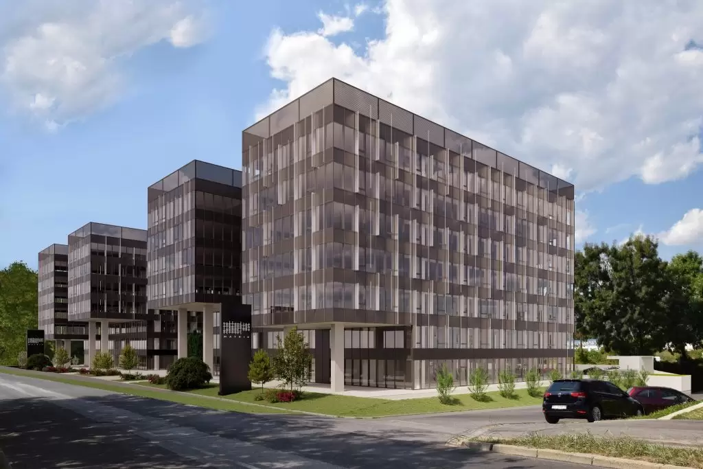 Visokokvalitetna 3D vizualizacija modernog poslovnog kompleksa, arhitektonske prezentacije za Axis Project.