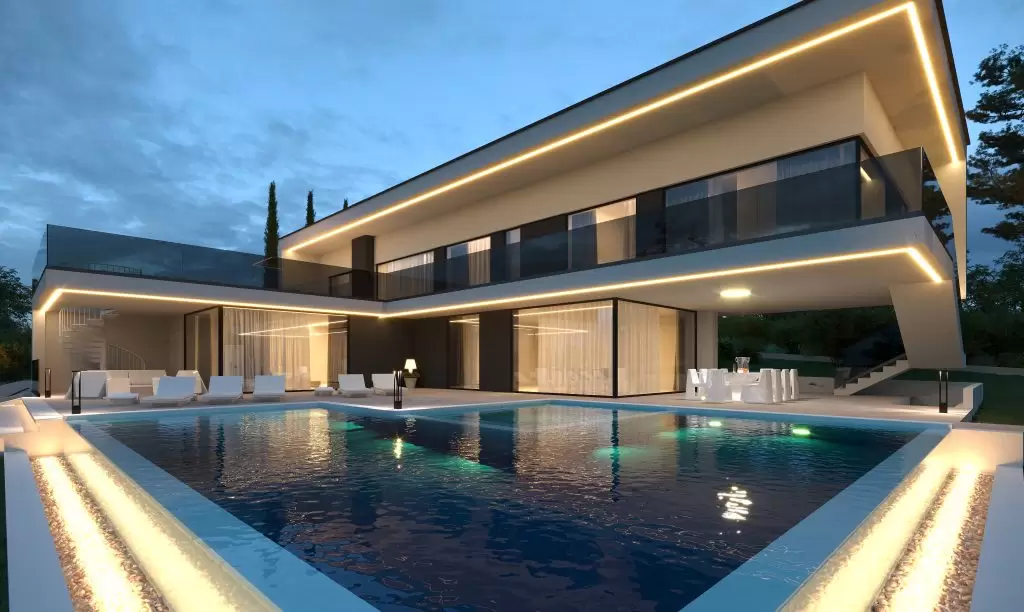 3D vizualizacija moderne kuće u Istri - Axis Project