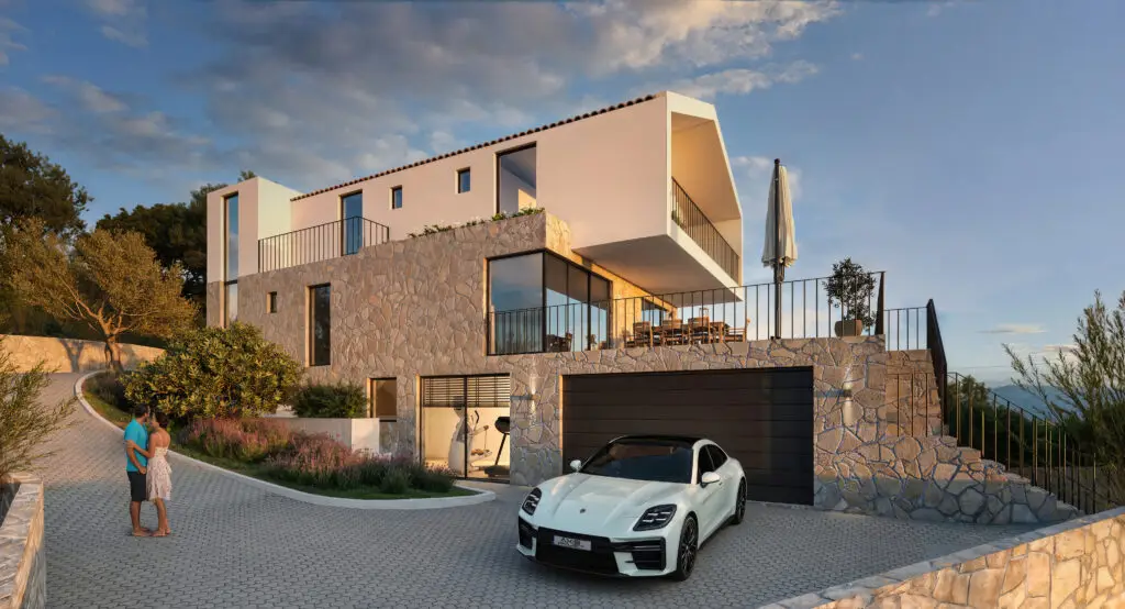 3D vizualizacija moderne kuće za arhitektonske projekte.